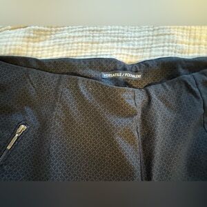 Black patterned cropped pants